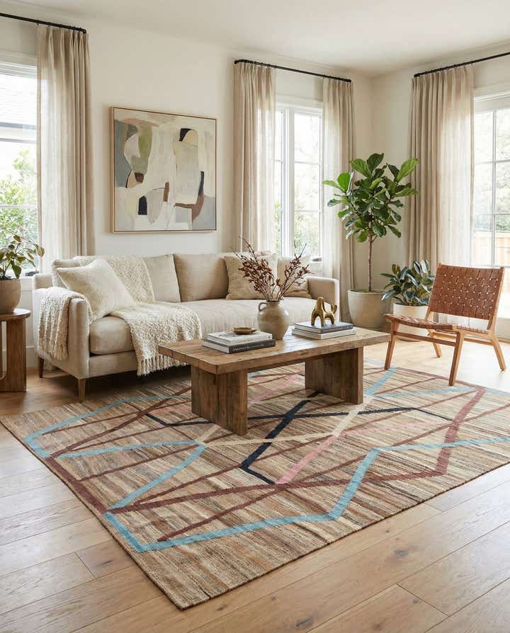 6' x 7' 8 Hand Woven Kilim Modern Wool Rug