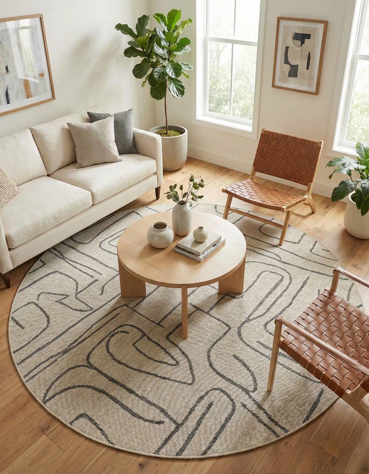 Detail image of  10' x 10'  Washable Sabrina Soto Indoor / Outdoor Round Rug