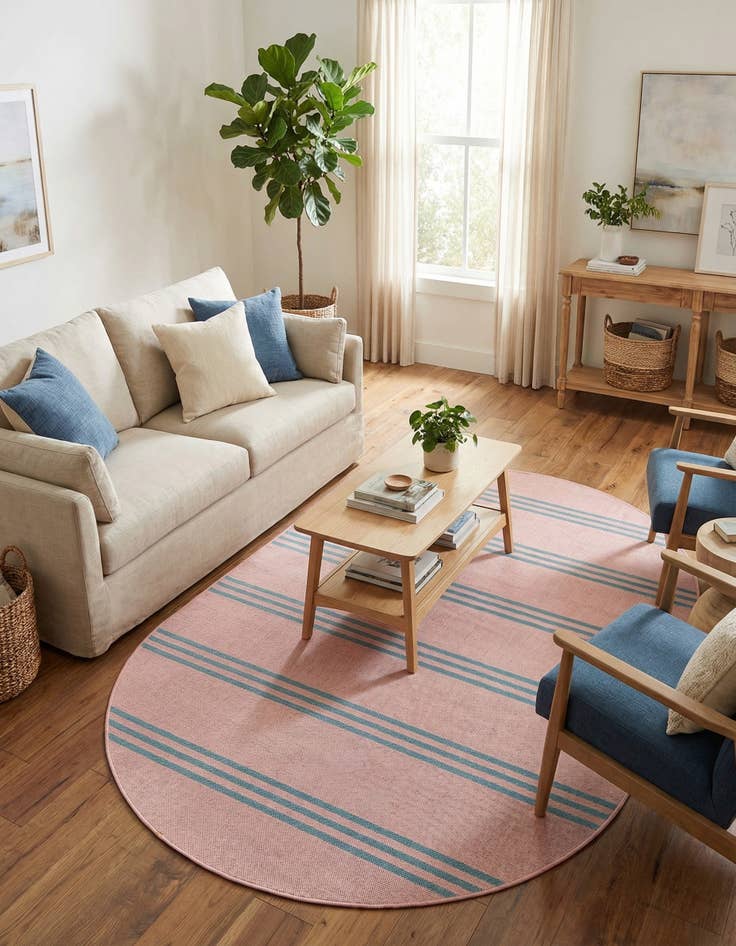 Detail image of 5' 3 x 8'  Washable Jill Zarin Anguilla Indoor / Outdoor Oval Rug