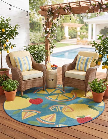 10' x 10' Easy-Clean Baja Indoor / Outdoor Round Rug