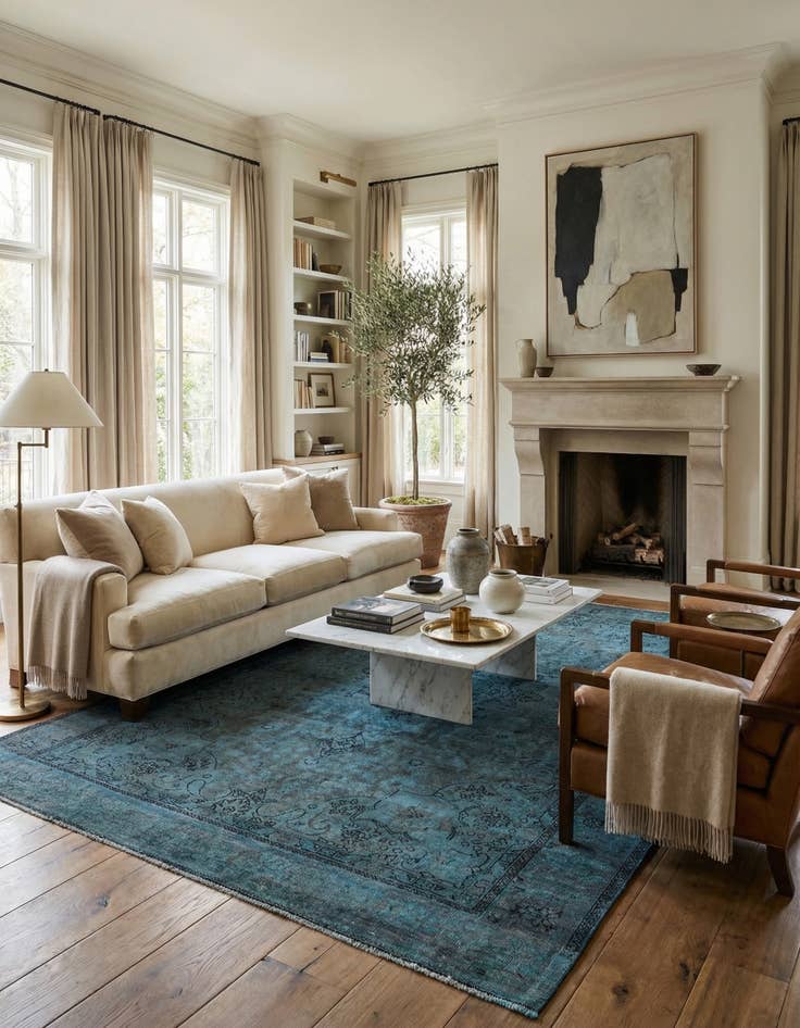 Detail image of 6' 4 x 9' 5  Hand Knotted Ultra Vintage Persian Wool Rug