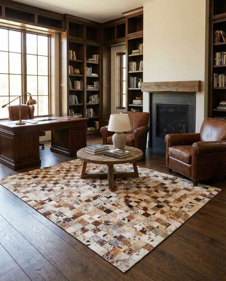 8' x 10' Cowhide Leather Rug