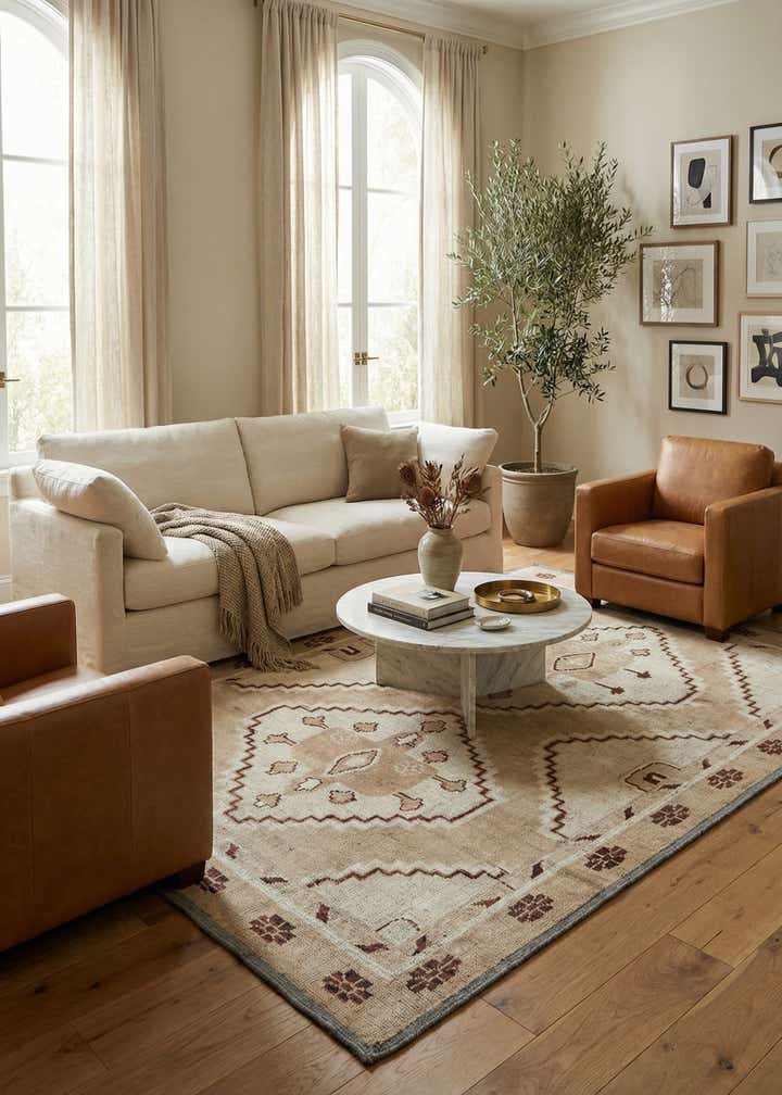 9' x 12' 1 Hand Knotted Moroccan Wool Rug