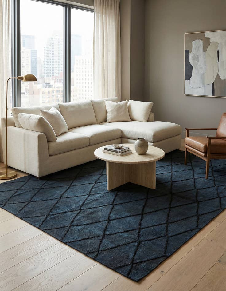 Detail image of 7' 9 x 9' 9  Hand Woven Kilim Modern Wool Rug