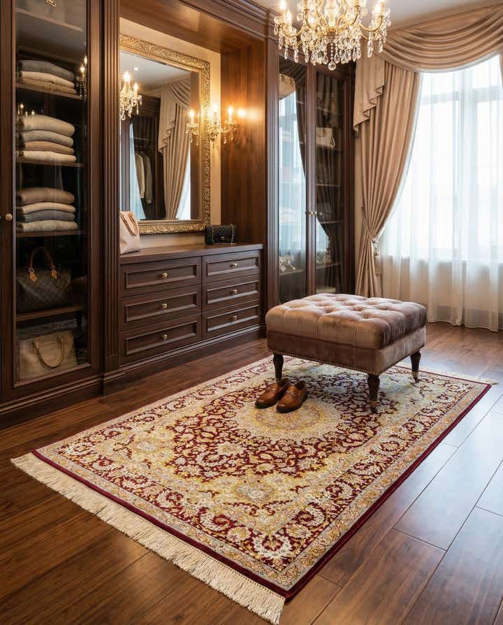 3' 4 x 4' 10 Ghom Silk Rug