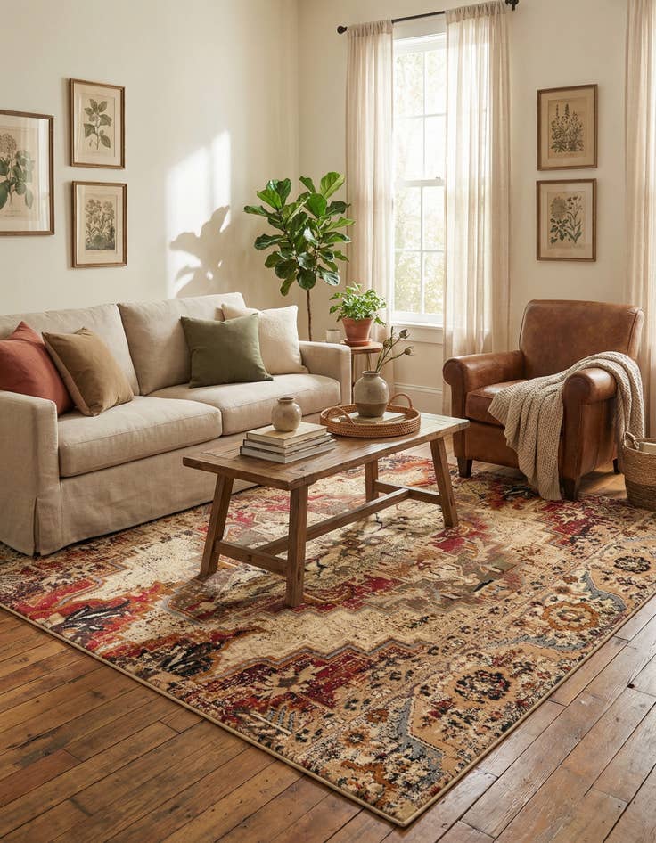 Detail image of 7' 10 x 7' 10 Saturn Square Rug