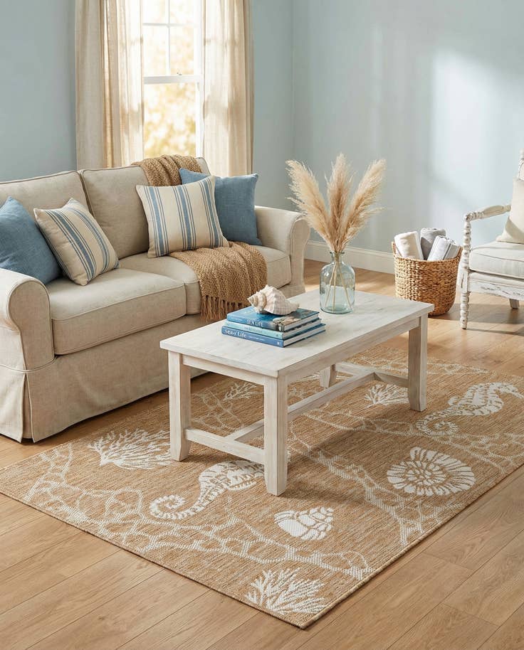 Detail image of 4' x 6' Easy-Clean Coastal Indoor / Outdoor Rug