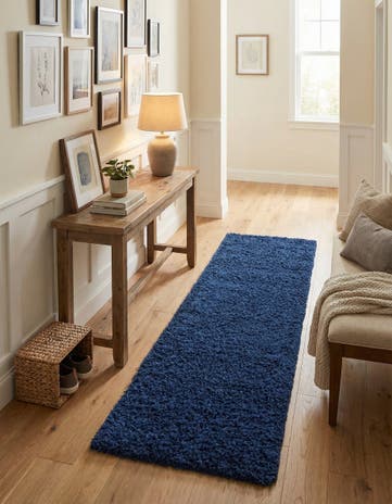2' x 6' 5 Solid Shag Runner Rug