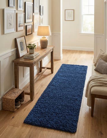 2' x 6' 5 Solid Shag Runner Rug