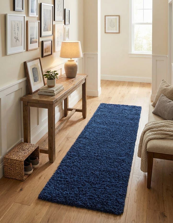 2' x 6' 5 Solid Shag Runner Rug