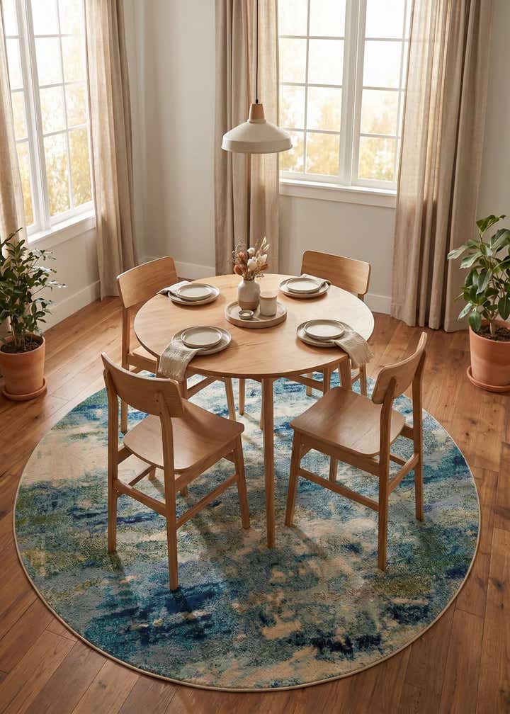 6' x 6' Washable Theia Round Rug