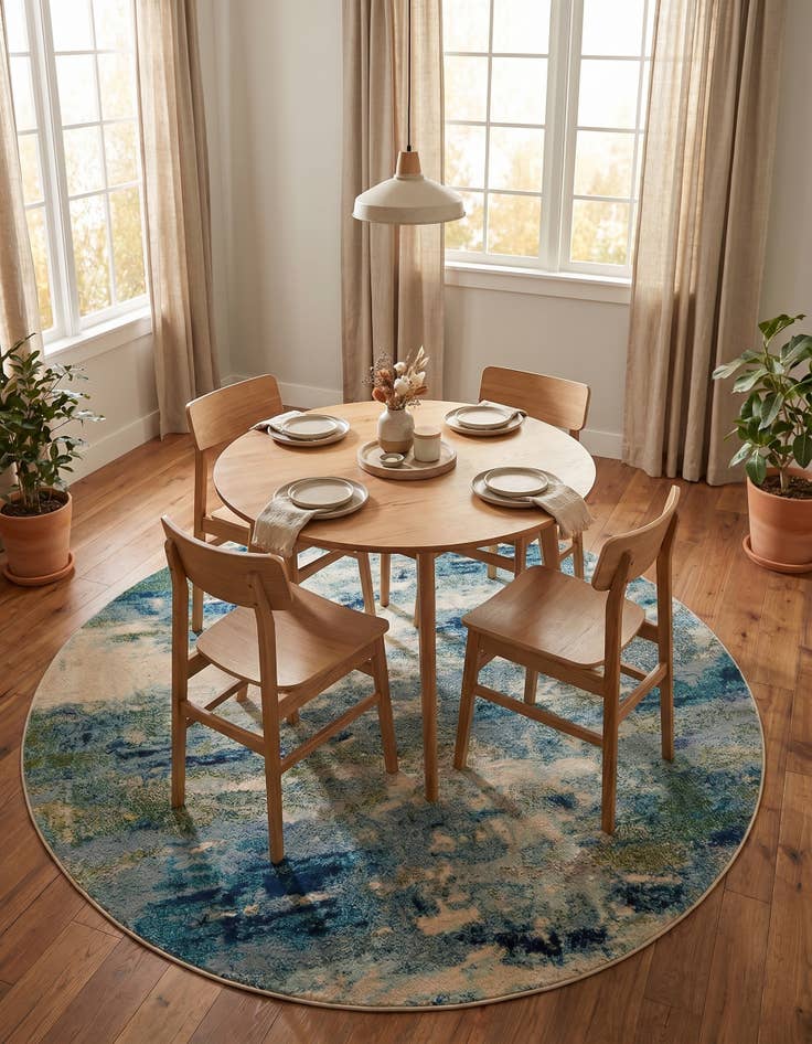Detail image of 6' x 6' Washable Theia Round Rug