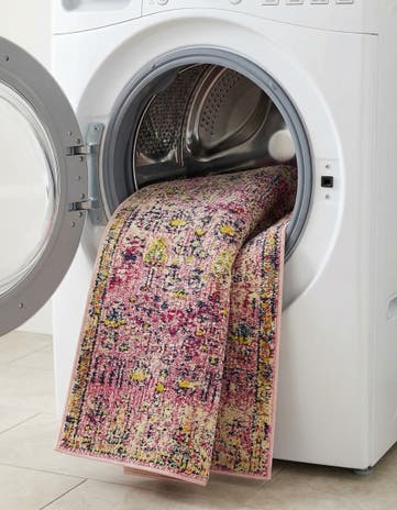 Pink Washable Alta Runner Rug