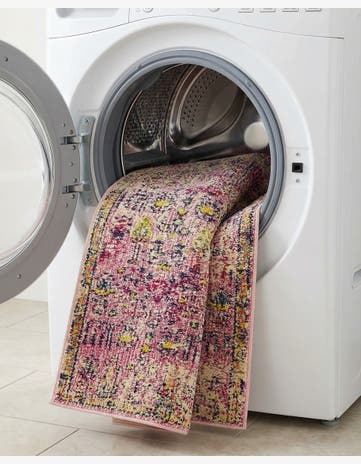 Pink Washable El Paso Runner Rug