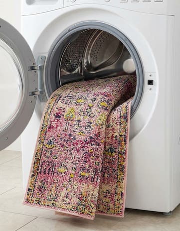 Pink Washable Alta Runner Rug