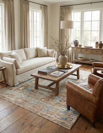 9' 2 x 10' 7 Hand Knotted Oushak Wool Rug