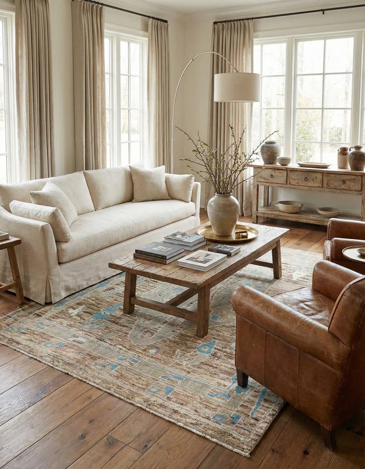 Detail image of 9' 2 x 10' 7  Hand Knotted Oushak Wool Rug