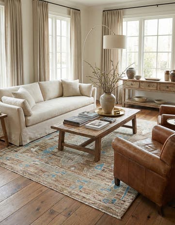 9' 2 x 10' 7 Hand Knotted Oushak Wool Rug