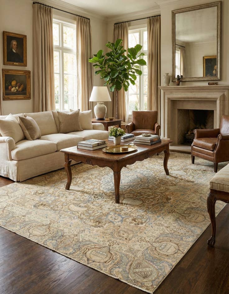 Detail image of 9' x 12' Hand Knotted Ultra Vintage Persian Wool Rug