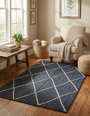 4' 1 x 6' 1 Handmade Braided Jute Rug