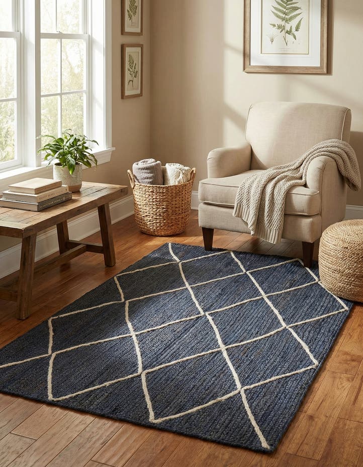 4' 1 x 6' 1 Handmade Braided Jute Rug