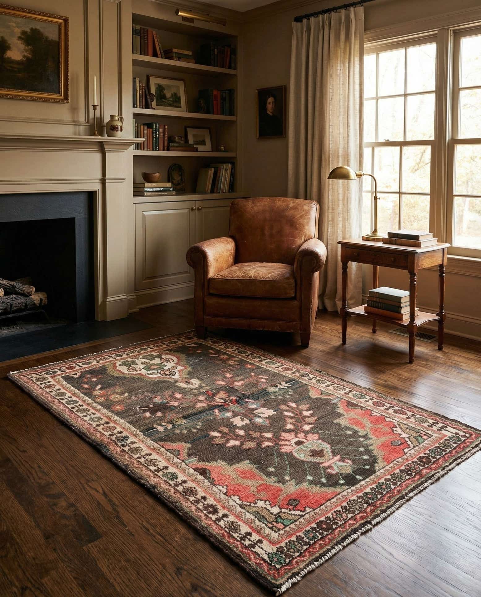 3' 5 x 5' Hand Knotted Ultra Vintage Persian Wool Rug