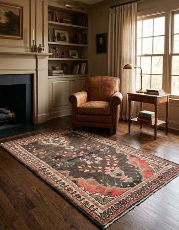 3' 5 x 5' Hand Knotted Ultra Vintage Persian Wool Rug