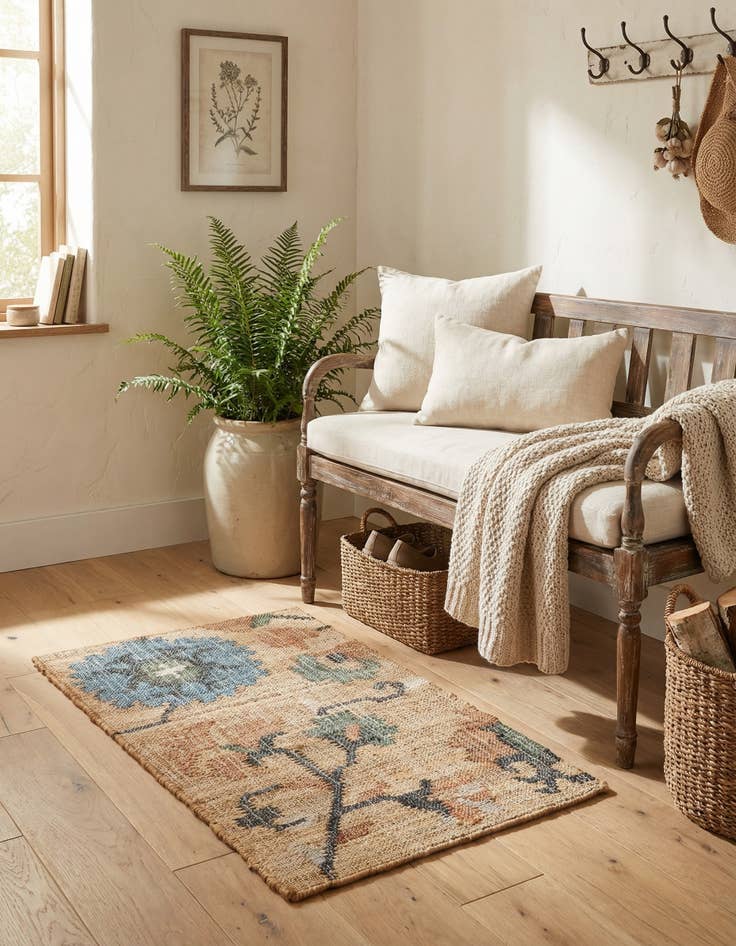 Detail image of 2' x 3' 1  Hand Woven Kala Handwoven Jute Rug