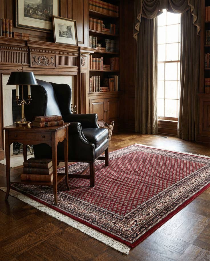 Detail image of 3' 11 x 5' 8 Hand Knotted Mir Wool Rug