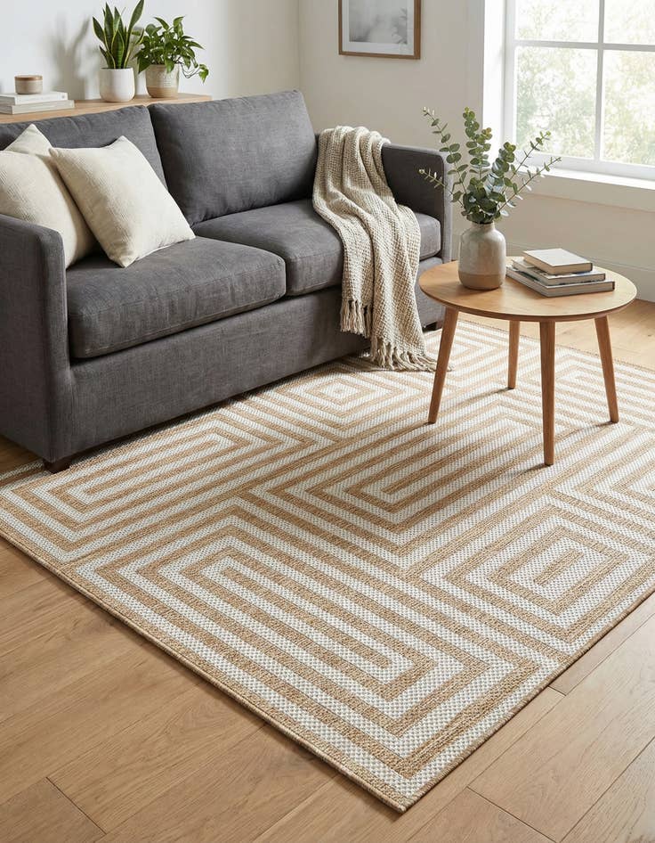 Detail image of  4' x 6'  Washable Modern Indoor / Outdoor Rug