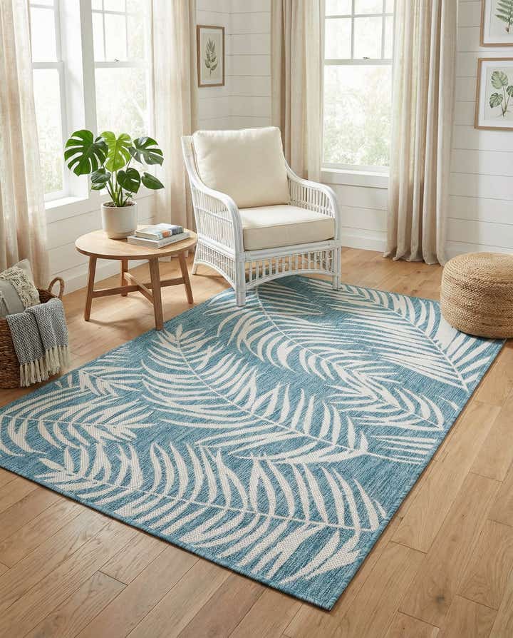 4' x 6' Easy-Clean Botanical Indoor / Outdoor Rug