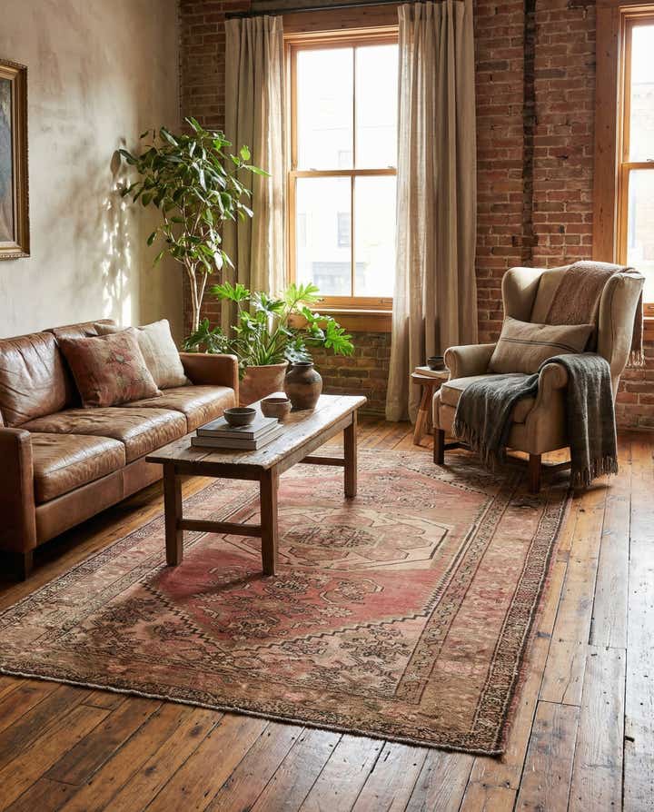 4' 4 x 6' 3 Hand Knotted Ultra Vintage Persian Wool Rug