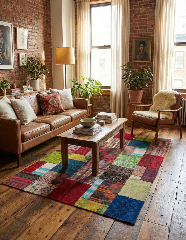 Detail image of  4' 2 x 6'  Hand Knotted Ultra Vintage Persian Wool Rug