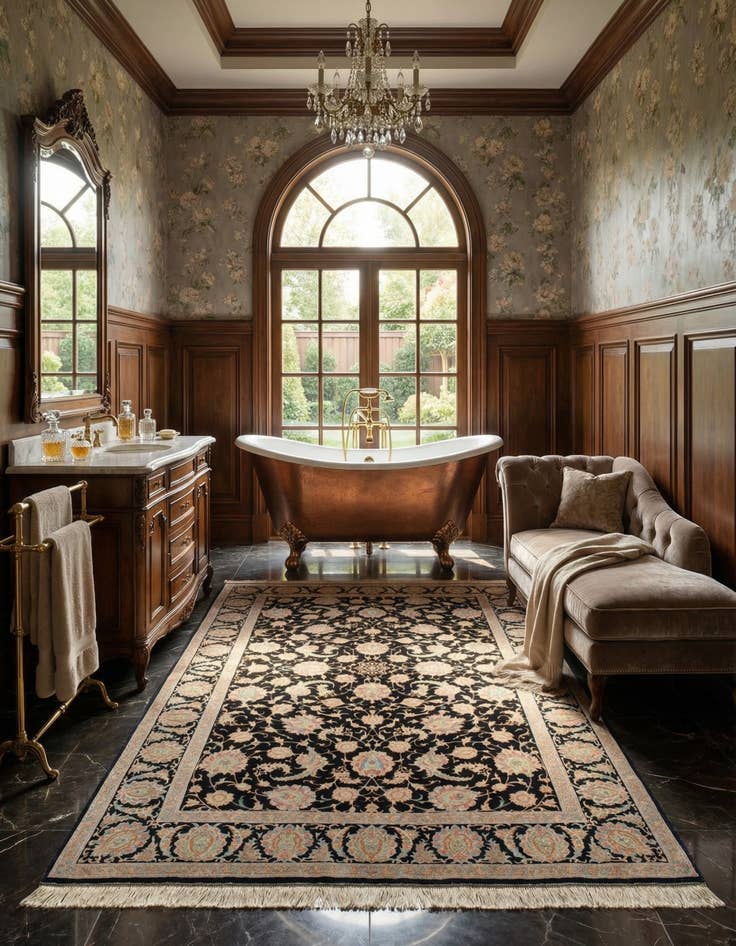 Detail image of 4' 4 x 6' 7 Ghom Silk Rug