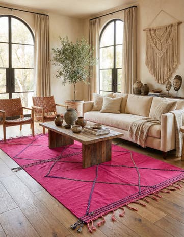 6' 5 x 10' Hand Knotted Moroccan Wool Rug