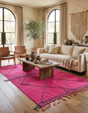 6' 5 x 10' Hand Knotted Moroccan Wool Rug