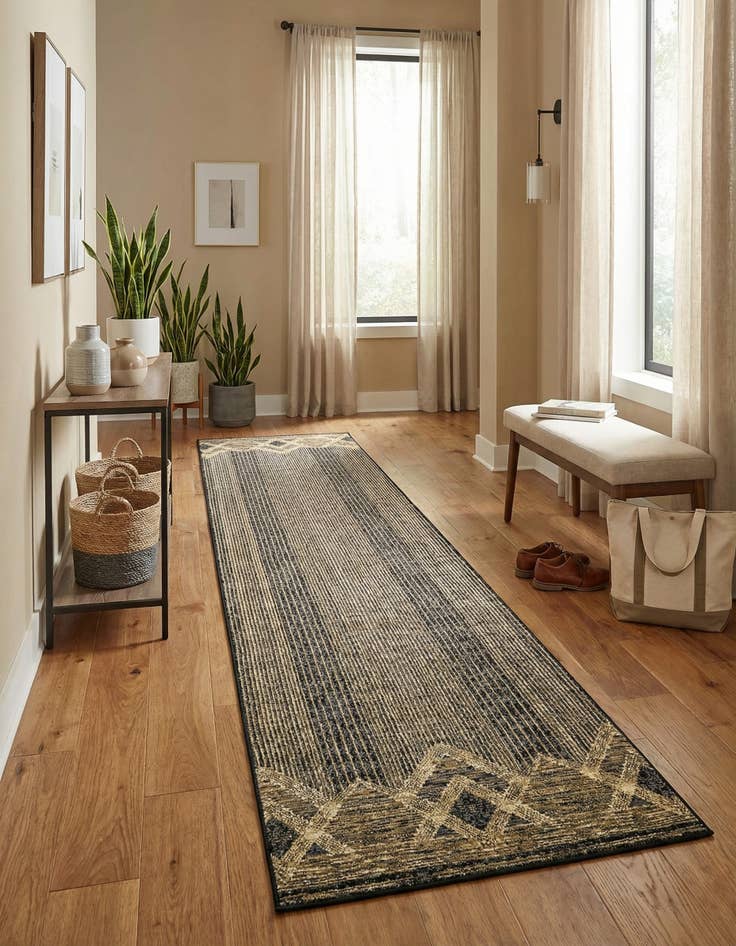 Detail image of 2' 7 x 12'  Washable Modern Indoor / Outdoor Runner Rug