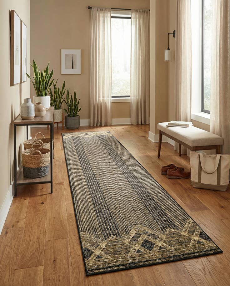 Detail image of 2' 7 x 12' Easy-Clean Modern Indoor / Outdoor Runner Rug