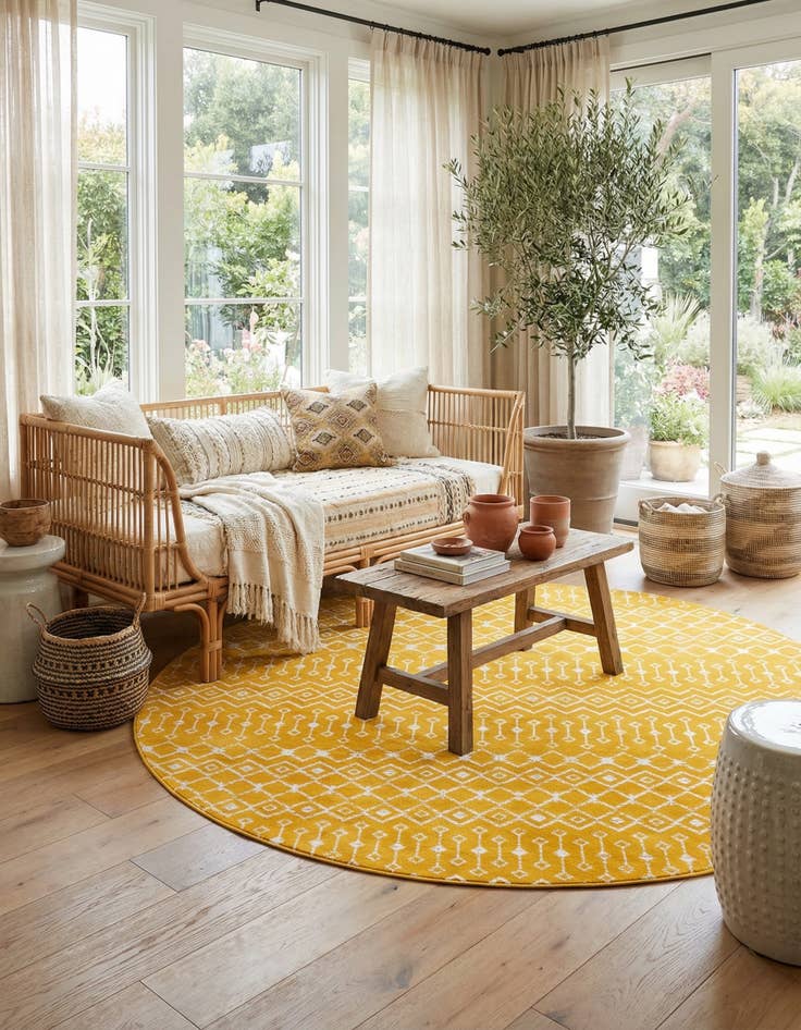 Detail image of 10' x 10' Kasbah Trellis Round Rug