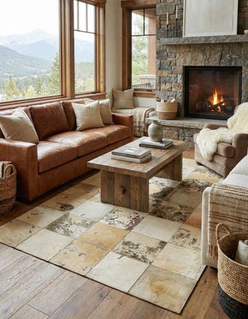 5' x 8' Cowhide Leather Rug