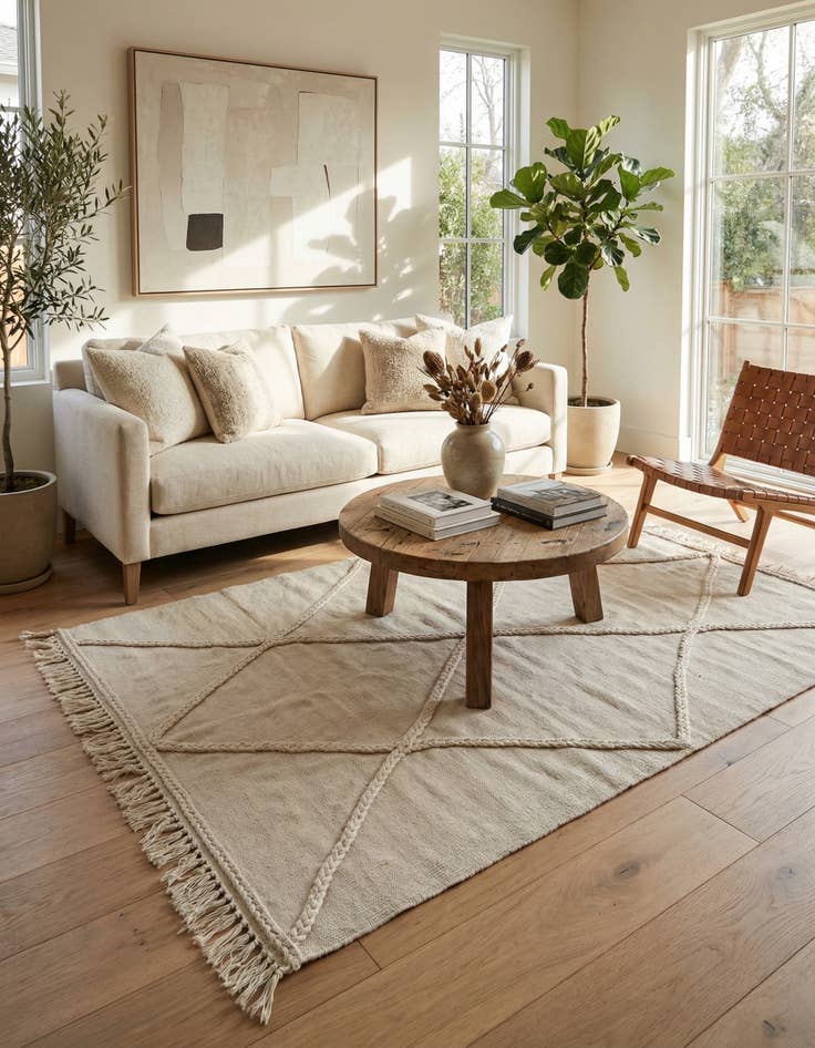 Detail image of 3' 6 x 5' 2  Hand Woven Kilim Modern Wool Rug