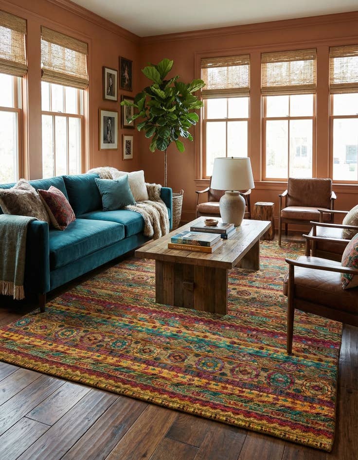 Detail image of 5' 6 x 8' 1  Hand Knotted Darya Oriental Wool Rug