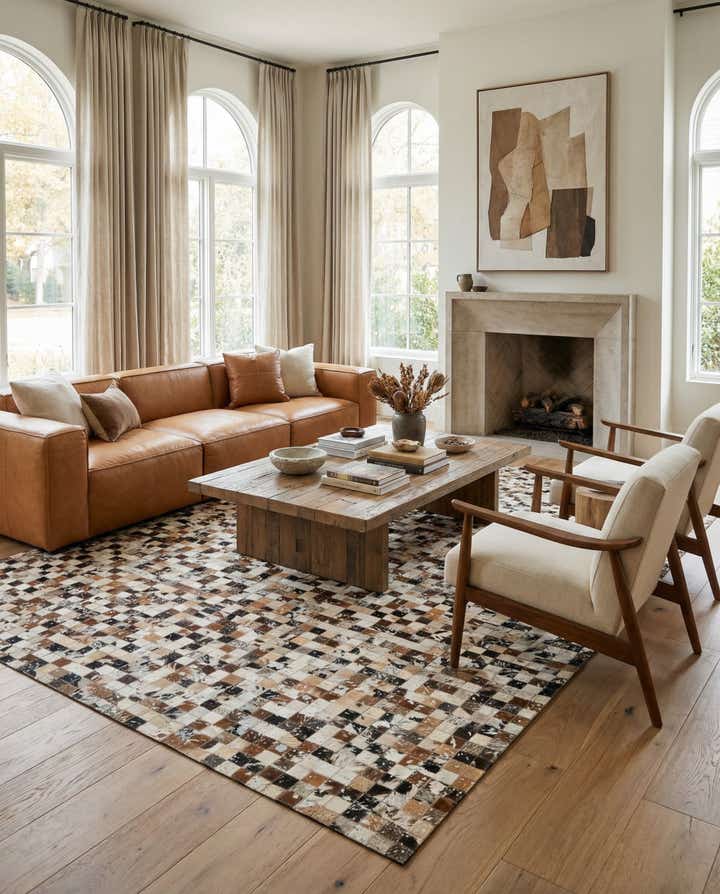 4' 11 x 8' Cowhide - Patchwork Rug