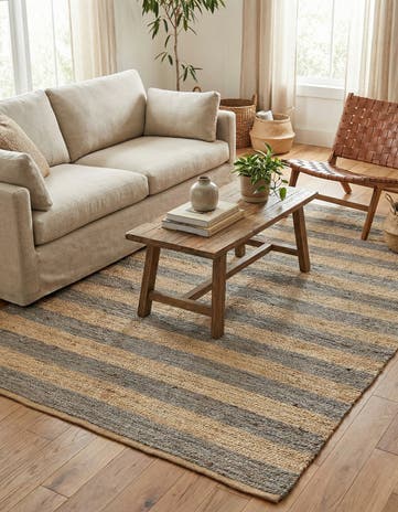 5' 1 x 8' Handmade Braided Jute Rug