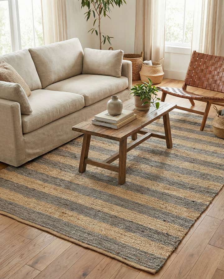 155cm x 245cm Handgefertigt Braided Jute Teppich