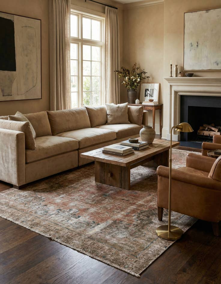 Detail image of 6' 3 x 10' Hand Knotted Ultra Vintage Persian Wool Rug