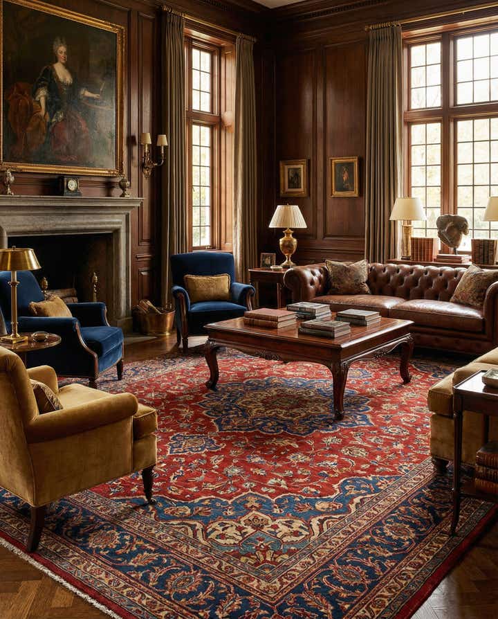 7' 4 x 10' 8 Hand Knotted Sarough Persian Wool Rug