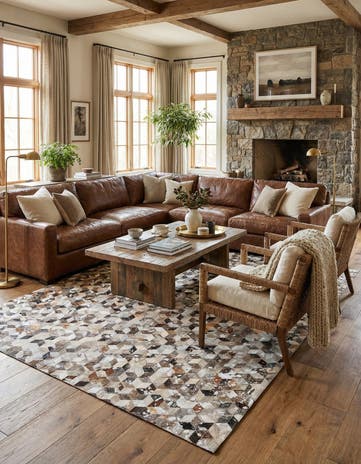 8' x 10' Cowhide Stocks Rug