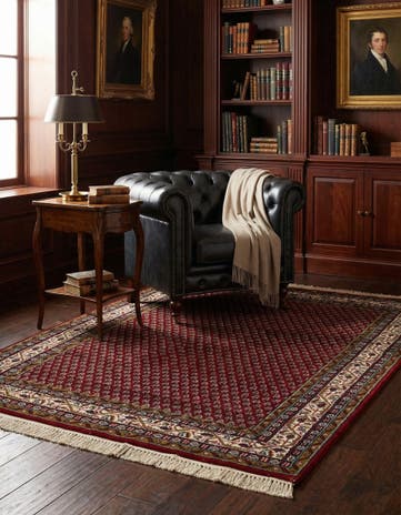 4' x 5' 11 Hand Knotted Mir Wool Rug