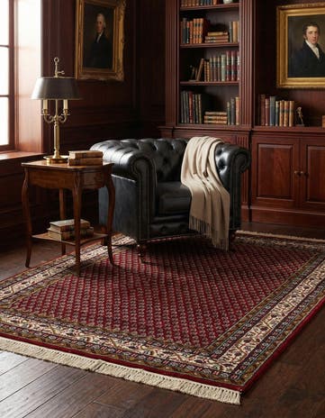 4' x 5' 11 Hand Knotted Mir Wool Rug